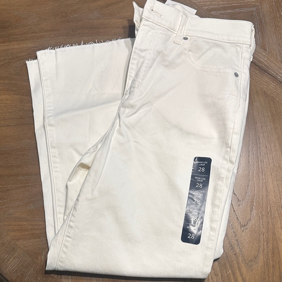 J. Crew White Cropped Wide-Leg Jeans - Picture 3 of 7